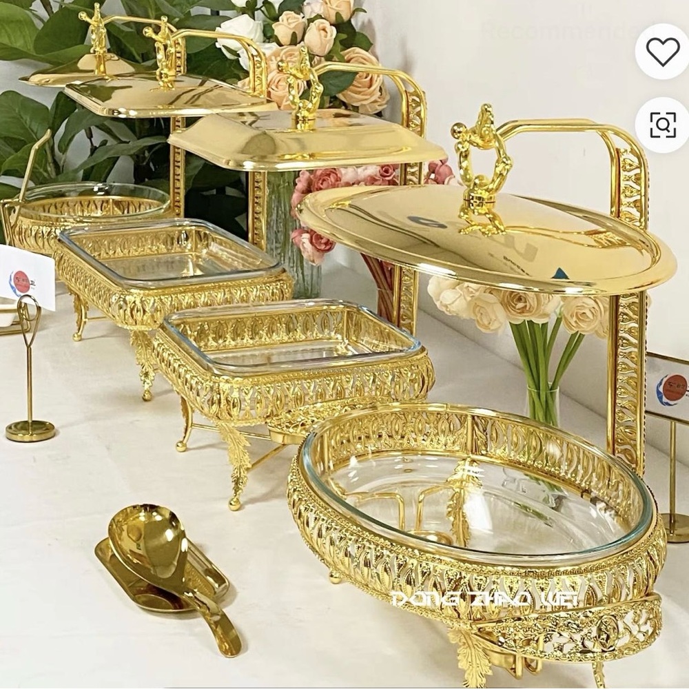 Elegant Gold Serving Dishes Set